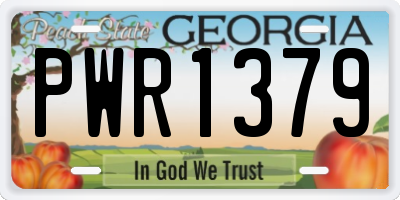 GA license plate PWR1379