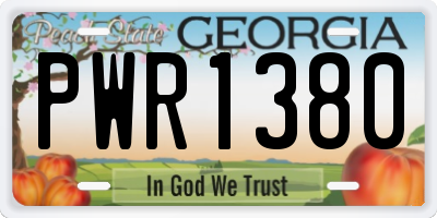 GA license plate PWR1380