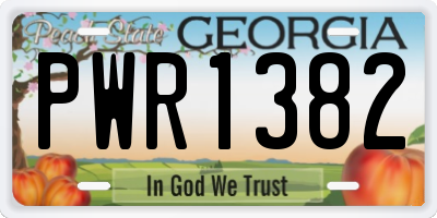 GA license plate PWR1382