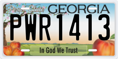GA license plate PWR1413