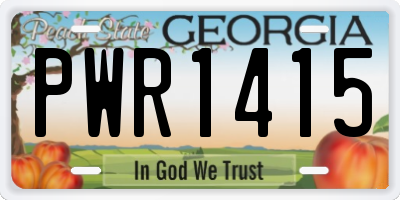 GA license plate PWR1415