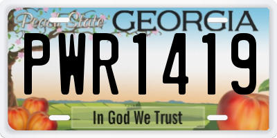 GA license plate PWR1419
