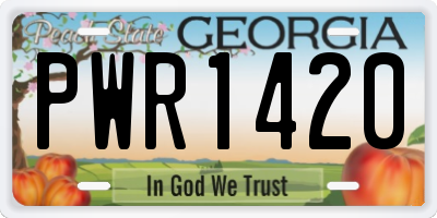 GA license plate PWR1420