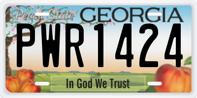 GA license plate PWR1424