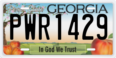 GA license plate PWR1429