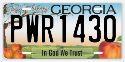 GA license plate PWR1430