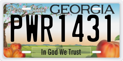 GA license plate PWR1431