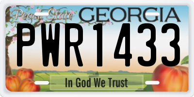 GA license plate PWR1433
