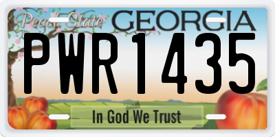 GA license plate PWR1435