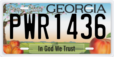 GA license plate PWR1436