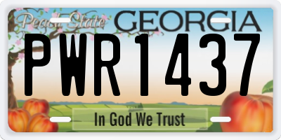 GA license plate PWR1437
