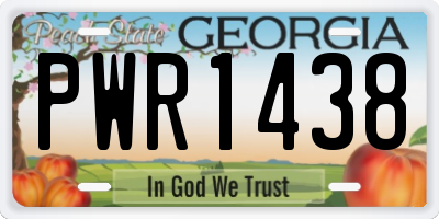 GA license plate PWR1438