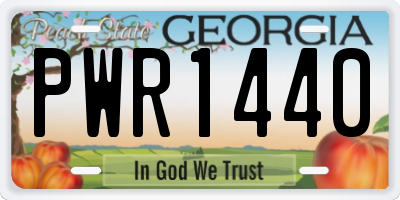GA license plate PWR1440