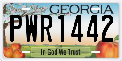 GA license plate PWR1442