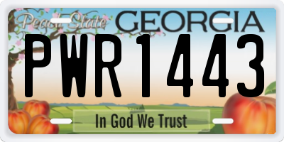 GA license plate PWR1443