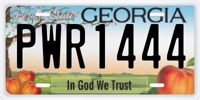 GA license plate PWR1444