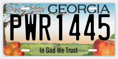 GA license plate PWR1445