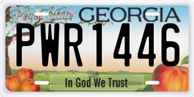 GA license plate PWR1446