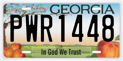 GA license plate PWR1448