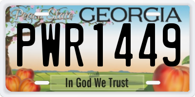 GA license plate PWR1449