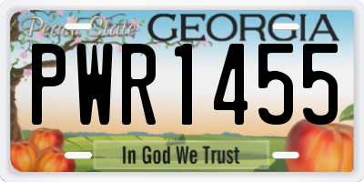 GA license plate PWR1455