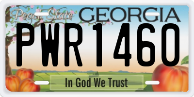 GA license plate PWR1460