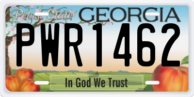 GA license plate PWR1462
