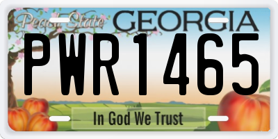 GA license plate PWR1465