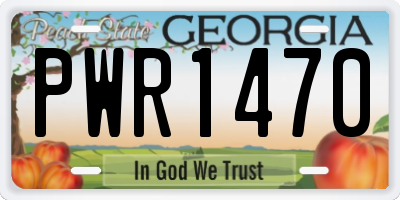 GA license plate PWR1470