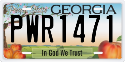 GA license plate PWR1471