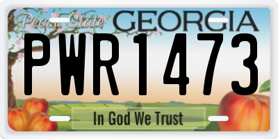 GA license plate PWR1473
