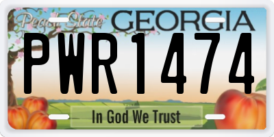 GA license plate PWR1474