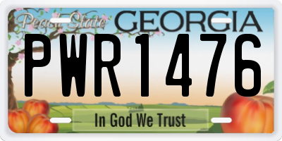 GA license plate PWR1476