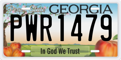 GA license plate PWR1479
