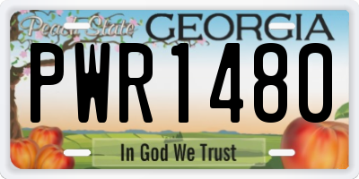 GA license plate PWR1480