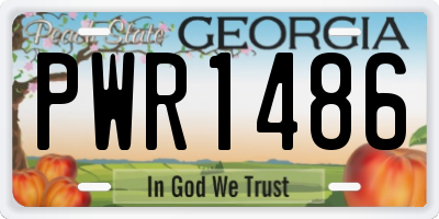GA license plate PWR1486