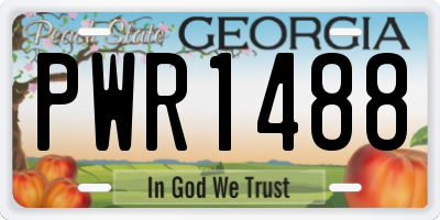 GA license plate PWR1488