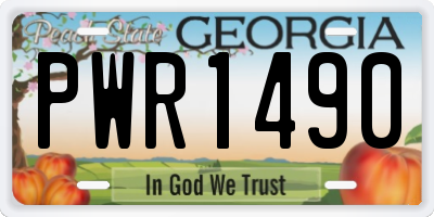 GA license plate PWR1490