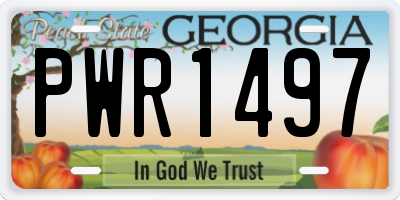 GA license plate PWR1497