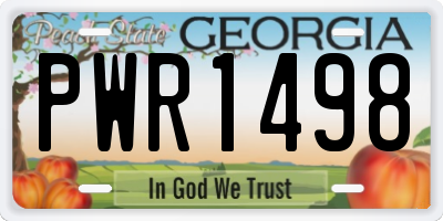 GA license plate PWR1498