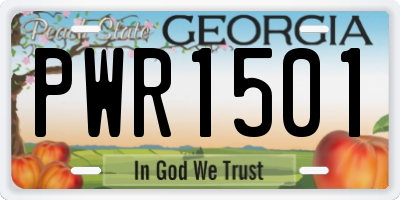 GA license plate PWR1501