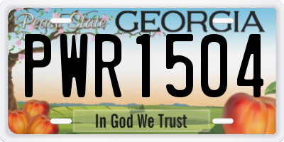 GA license plate PWR1504
