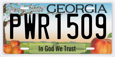 GA license plate PWR1509