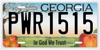 GA license plate PWR1515