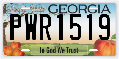 GA license plate PWR1519