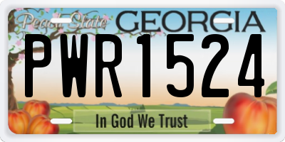 GA license plate PWR1524