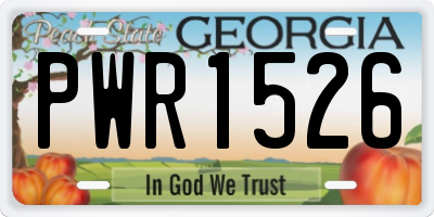 GA license plate PWR1526