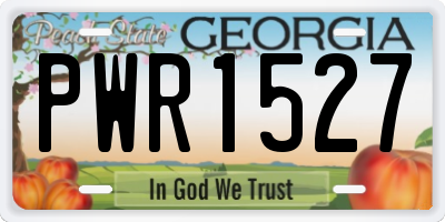 GA license plate PWR1527