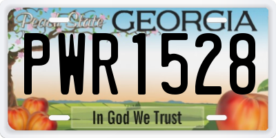 GA license plate PWR1528