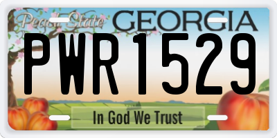 GA license plate PWR1529